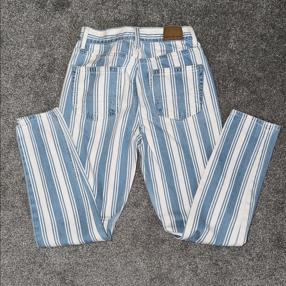 American Eagle Striped Blue and White Mom Jeans - Picture 5 of 5